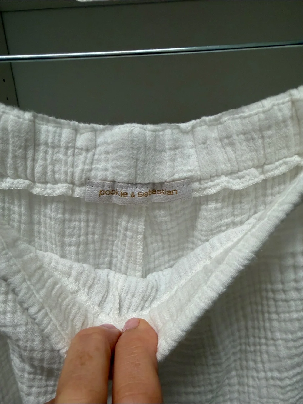 Men’s White Cotton Gauze Joggers - Unbranded